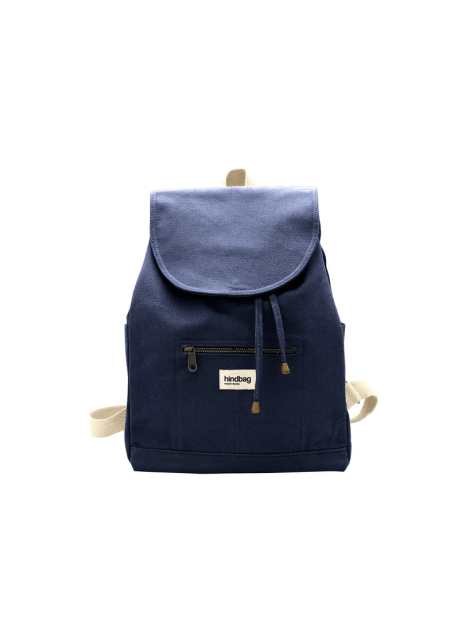 hindbag ELIOT. - COTON BIO - NAVY sac a dos eliot gm sacs-a-mains