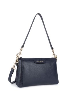 Lancaster 529-73 - CUIR DE VACHETTE - BLEU dune trotteur multipoches Sac porté travers