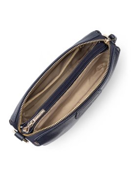 Lancaster 529-73 - CUIR DE VACHETTE - BLEU dune trotteur multipoches Sac porté travers