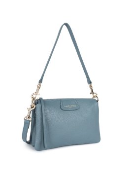 Lancaster 529-73 - CUIR DE VACHETTE - BLEU dune trotteur multipoches Sac porté travers