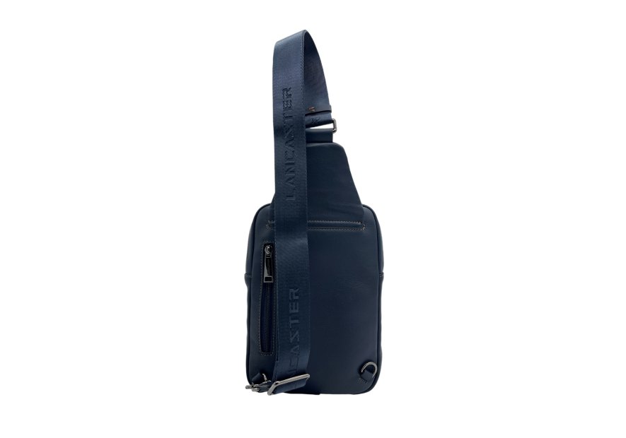 Lancaster 320-35 - CUIR DE VACHETTE - BLEU sac body soft vintage homme Sacs bandoulière/Sacoches