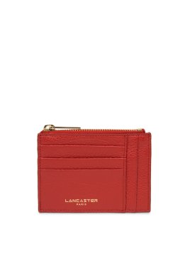 Lancaster 129-22 - CUIR DE VACHETTE - ROUG porte cartes plat zip dune lancaster Porte-monnaie