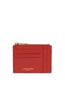 Lancaster 129-22 - CUIR DE VACHETTE - ROUG porte cartes plat zip dune lancaster porte-monnaie-femme