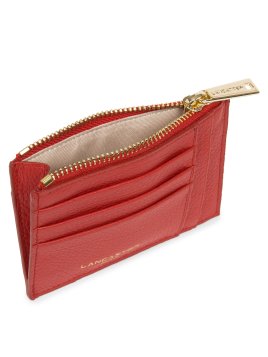 Lancaster 129-22 - CUIR DE VACHETTE - ROUG porte cartes plat zip dune lancaster Porte-monnaie