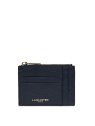 Lancaster 129-22 - CUIR DE VACHETTE - BLEU porte cartes plat zip dune lancaster porte-monnaie-femme