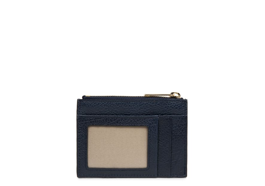 Lancaster 129-22 - CUIR DE VACHETTE - BLEU porte cartes plat zip dune lancaster Porte-monnaie