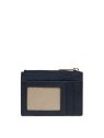 Lancaster 129-22 - CUIR DE VACHETTE - BLEU porte cartes plat zip dune lancaster porte-monnaie-femme