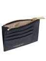 Lancaster 129-22 - CUIR DE VACHETTE - BLEU porte cartes plat zip dune lancaster porte-monnaie-femme