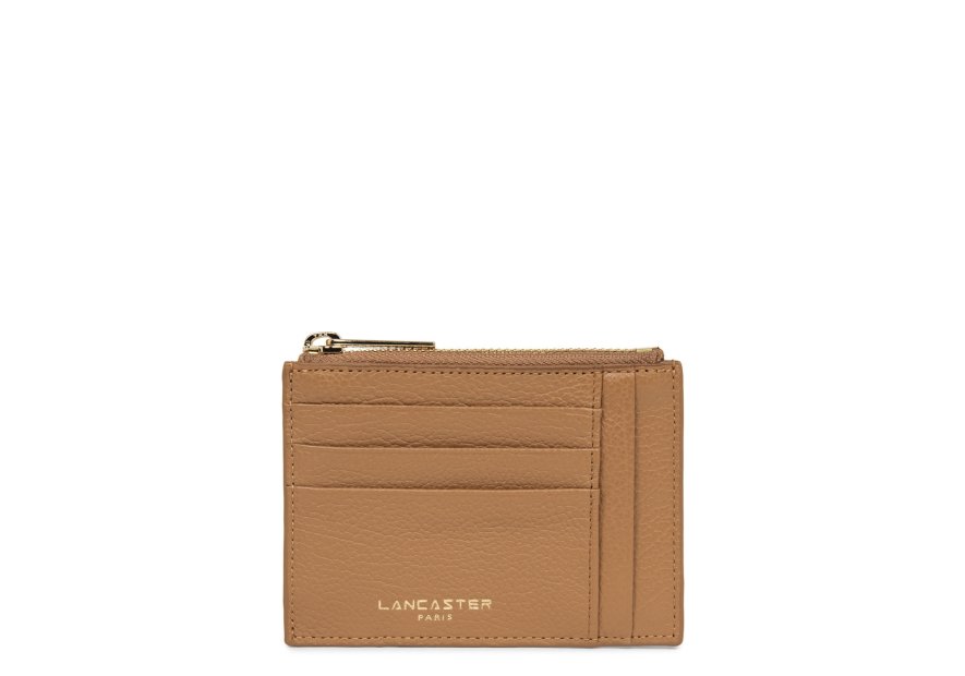 Lancaster 129-22 - CUIR DE VACHETTE - CAME porte cartes plat zip dune lancaster Porte-monnaie