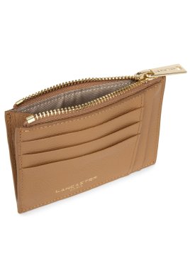 Lancaster 129-22 - CUIR DE VACHETTE - CAME porte cartes plat zip dune lancaster Porte-monnaie