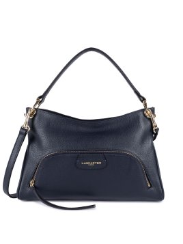 Lancaster 529-86 - CUIR DE VACHETTE - BLEU dune - sac besace carré Sac business