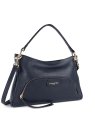 Lancaster 529-86 - CUIR DE VACHETTE - BLEU dune - sac besace carré sacs-a-mains