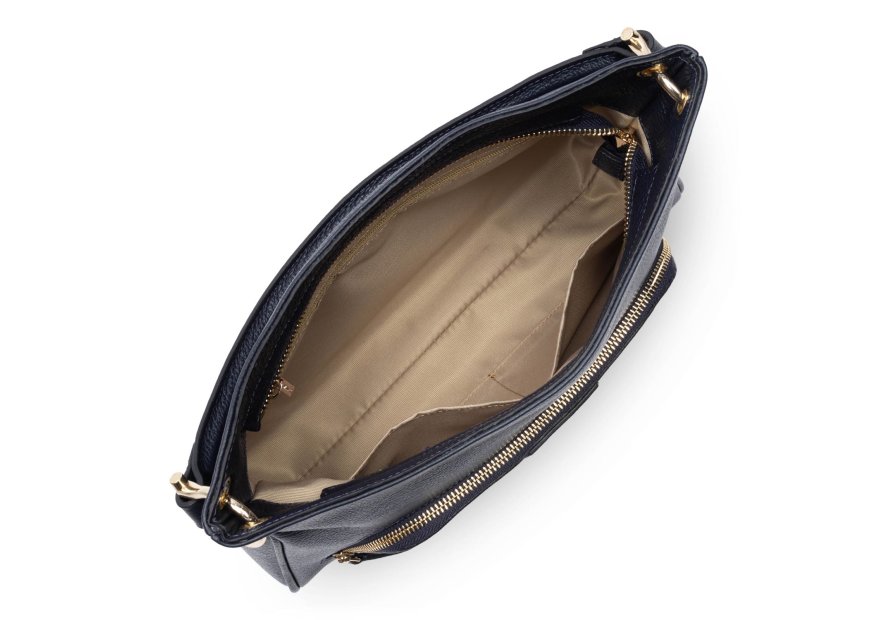 Lancaster 529-86 - CUIR DE VACHETTE - BLEU dune - sac besace carré Sac business
