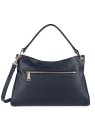 Lancaster 529-86 - CUIR DE VACHETTE - BLEU dune - sac besace carré sacs-a-mains