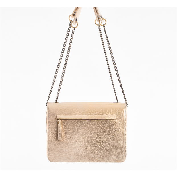 Virginie Darling SACH - CUIR D'AGNEAU - WHITE OR virginie darling sacha rabat Sac business