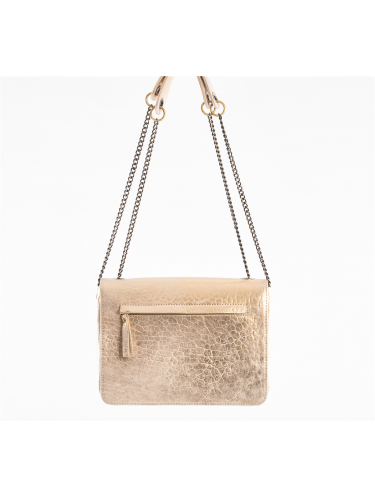 Virginie Darling SACH - CUIR D'AGNEAU - WHITE OR virginie darling sacha rabat sac-business