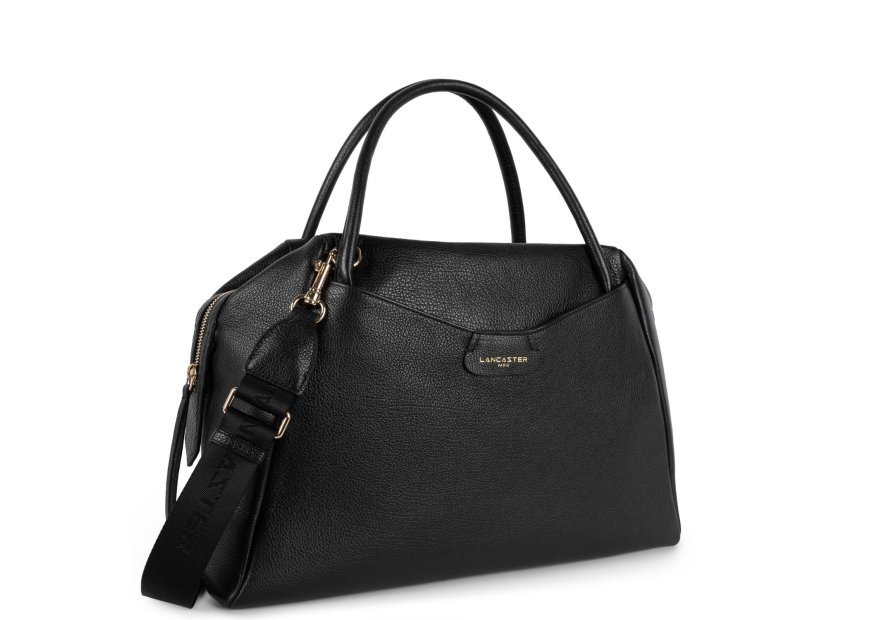 Lancaster 529-84 - CUIR DE VACHETTE - NOIR très grand sac cabas main dune Sac business