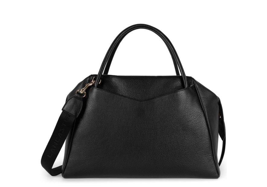 Lancaster 529-84 - CUIR DE VACHETTE - NOIR très grand sac cabas main dune Sac business