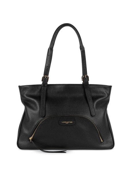 Lancaster 529-88 - CUIR DE VACHETTE - NOIR sac cabas épaule dune sacs-a-mains
