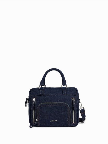 Nat & Nin MINI MACY DENIM - COTON - DENIM  mini macy - porte main xs Sac business