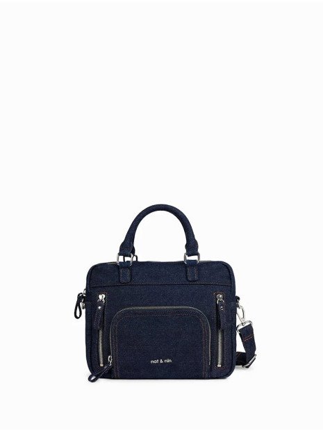 Nat & Nin MINI MACY DENIM - COTON - DENIM  mini macy - porte main xs sacs-a-mains