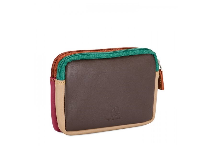 mywalit 1265 - CUIR DE VEAU - BOSCO - 17 porte-monnaie à double zip en cuir petit format Porte-monnaie