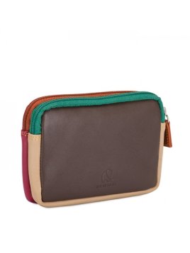 mywalit 1265 - CUIR DE VEAU - BOSCO - 17 porte-monnaie à double zip en cuir petit format Porte-monnaie