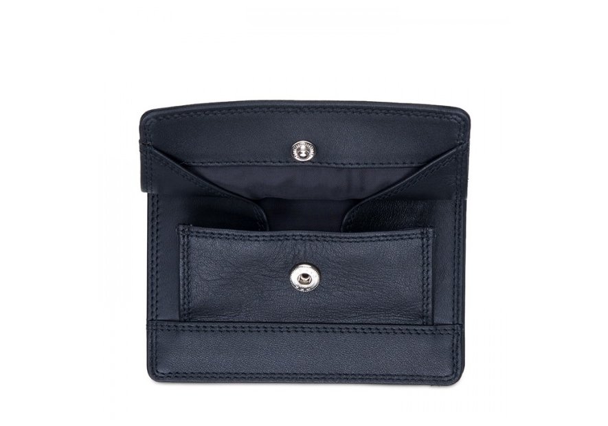 mywalit 4513 - CUIR DE VEAU - NOIR - 3 portefeuille rfid avec porte-monnaie plat Portefeuilles