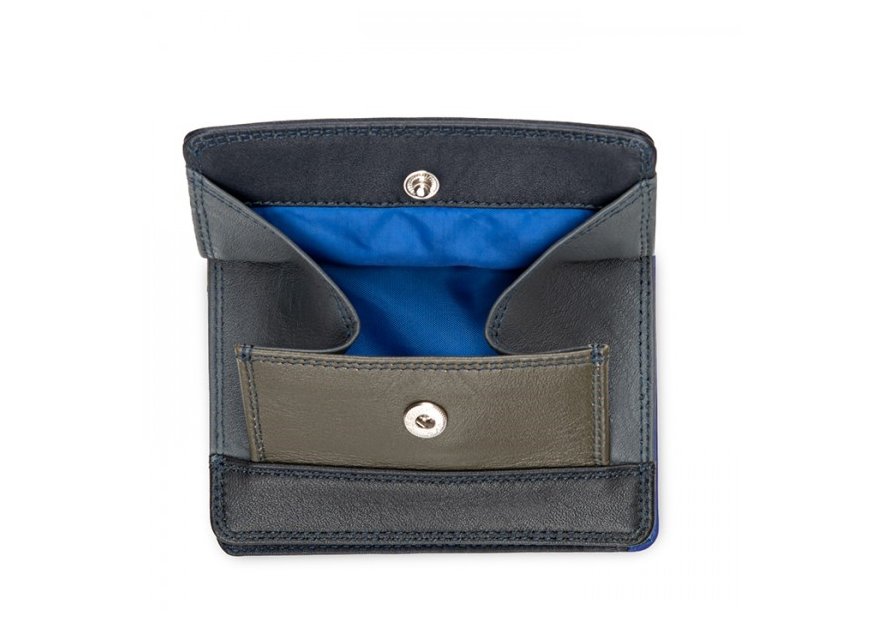 mywalit 4513 - CUIR DE VEAU - BLEU MARIN portefeuille rfid avec porte-monnaie plat Portefeuilles
