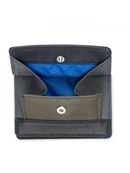 mywalit 4513 - CUIR DE VEAU - BLEU MARIN portefeuille rfid avec porte-monnaie plat Portefeuilles