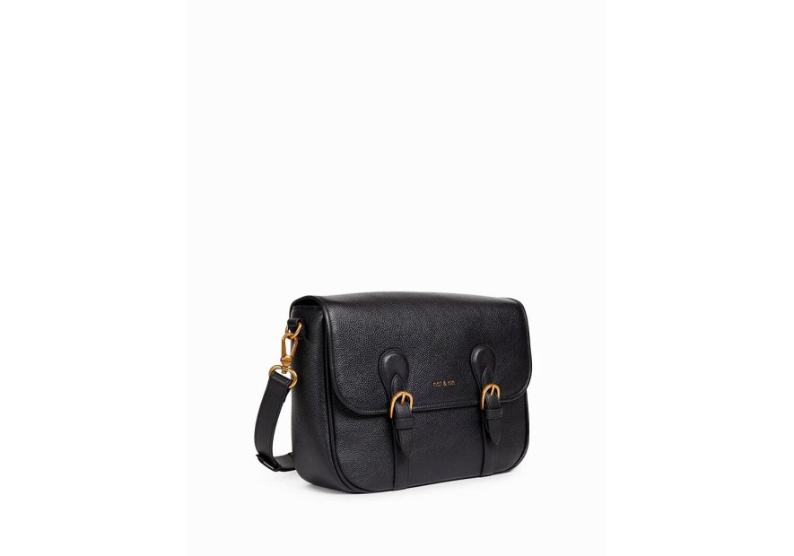 Nat & Nin OXFORD - CUIR DE VACHETTE FINITI sac besace double patte oxfrod Sac business