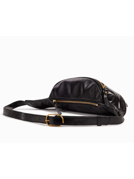 Nat & Nin TRACY - CUIR DE VACHETTE - NOIR  tracy - banane épaule Sac business