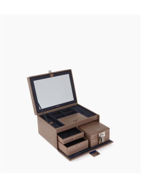 Le Tanneur TBJ7323 - CUIR DE VACHETTE - TAU grand coffret bijoux miroir Coffrets à bijoux