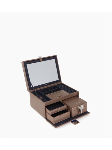 Le Tanneur TBJ7323 - CUIR DE VACHETTE - TAU grand coffret bijoux miroir coffret-bijoux
