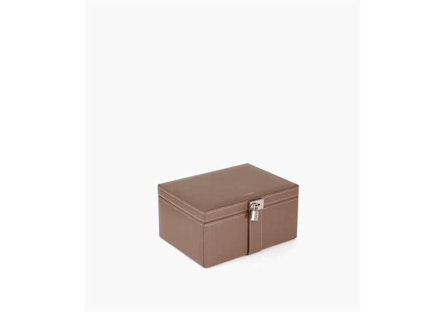 Le Tanneur TBJ7323 - CUIR DE VACHETTE - TAU grand coffret bijoux miroir Coffrets à bijoux