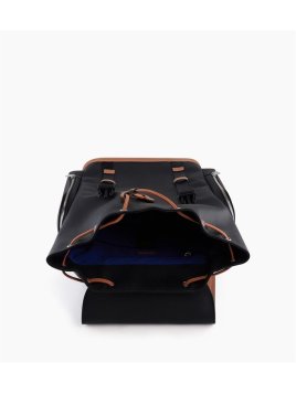 Le Tanneur TMAU2700 - TOILE ET CUIR - NOIR/ sac à dos 15" maurice Sac business