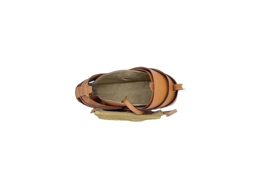 boldrini 07327 - CUIR DE VACHETTE - NATUR petit sac porté travers ouverture lame de cuir Sac business