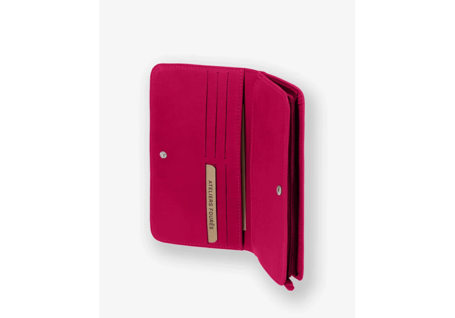 Les Ateliers Foures B64 - CUIR DE VACHETTE - HIBISCU portefeuille compagnon baroudeuse fourès pmpb femme