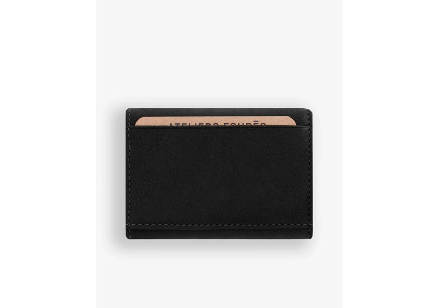 Les Ateliers Foures B24 - CUIR DE VACHETTE - NOIR porte monnaie et billet boite les ateliers fourès Portefeuilles
