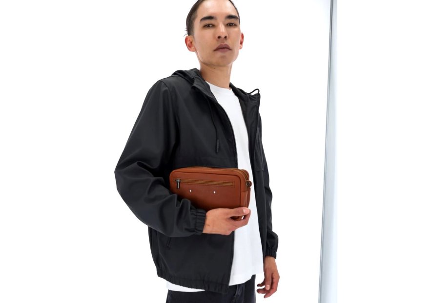 Les Ateliers Foures 9400 - CUIR DE VACHETTE - FAUVE fourès-baroudeur-pochette double zip Pochettes