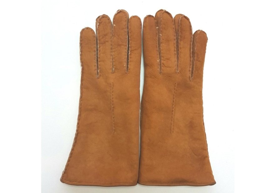 Poujade 55/06 - CUIR D'AGNEAU - CHESNUT  gants femme curly anastasia Gants