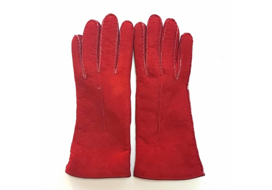 Poujade 55/06 - CUIR D'AGNEAU - ROSSO gants femme curly anastasia Gants