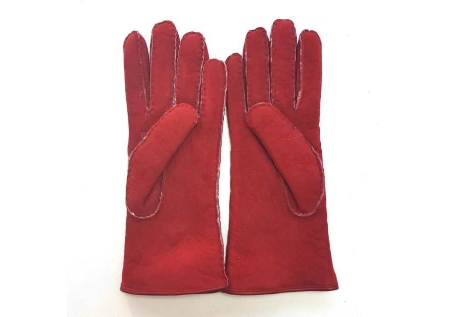 Poujade 55/06 - CUIR D'AGNEAU - ROSSO gants femme curly anastasia Gants