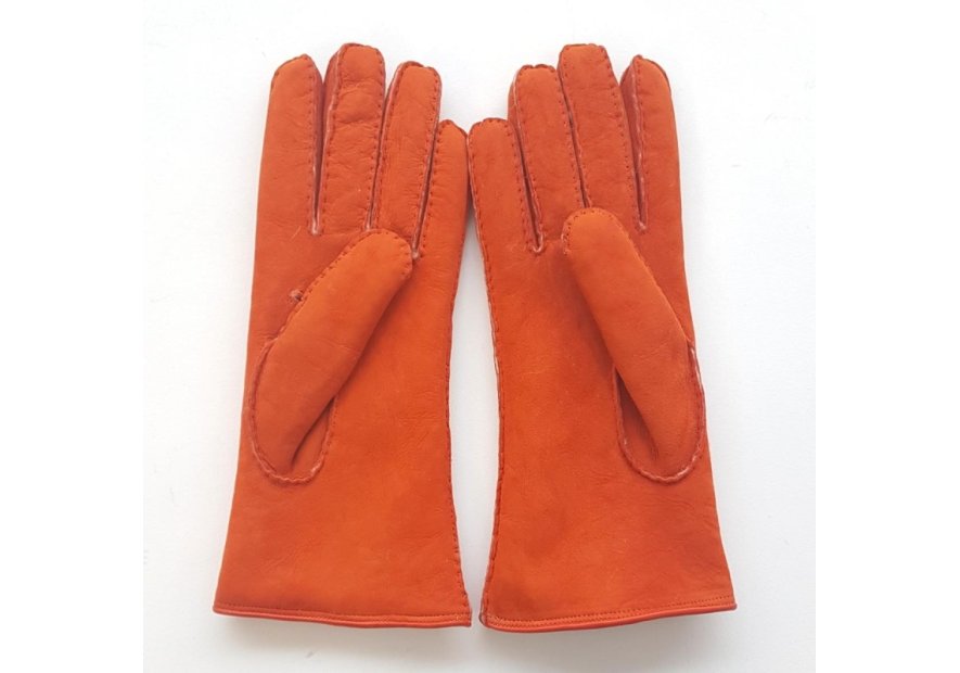Poujade 55/06 - CUIR D'AGNEAU - ARANCIO  gants femme curly anastasia Gants