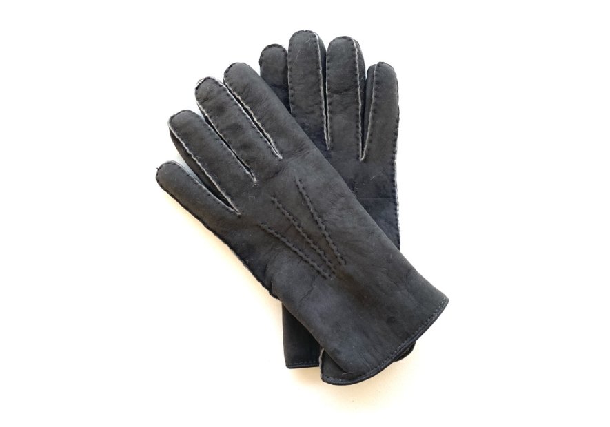 Poujade 66/06 - CUIR D'AGNEAU - NOIR gants homme curly igor Gants