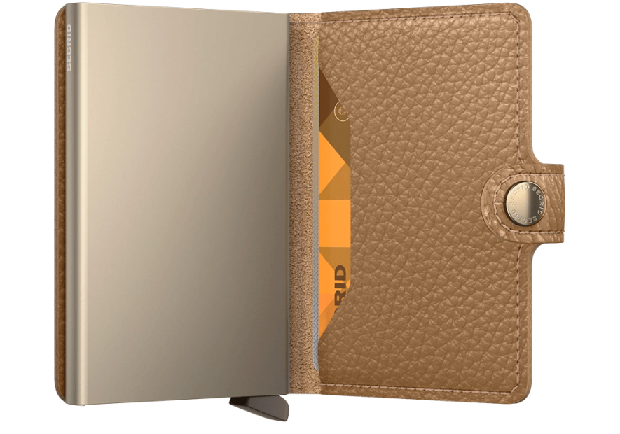 Secrid MPE - ALUMINIUM/CUIR - CAPUCCINO porte carte secrid pebble Porte-cartes