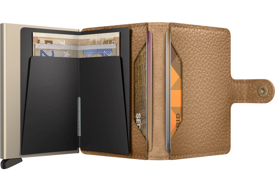 Secrid MPE - ALUMINIUM/CUIR - CAPUCCINO porte carte secrid pebble Porte-cartes