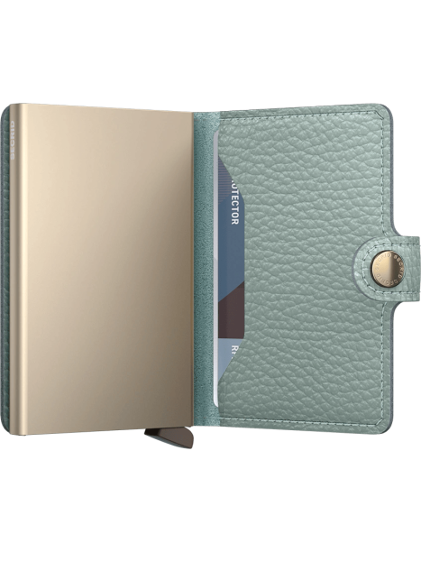 Secrid MPE - ALUMINIUM/CUIR - SEA GREEN porte carte secrid pebble Porte-cartes