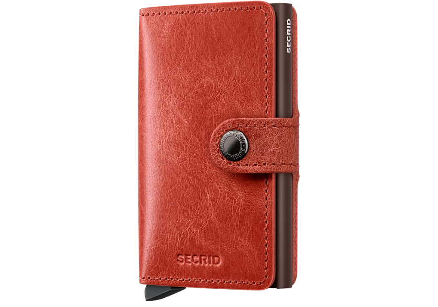 Secrid MV - CUIR DE VACHETTE - ORANGE porte cartes mini wallet vintage Porte-cartes