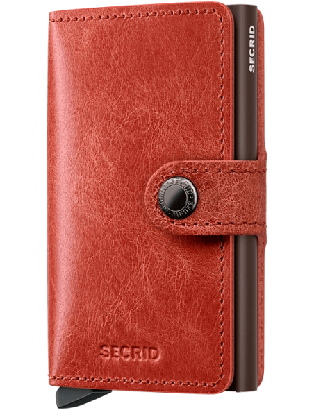 Secrid MV - CUIR DE VACHETTE - ORANGE porte cartes mini wallet vintage Porte-cartes